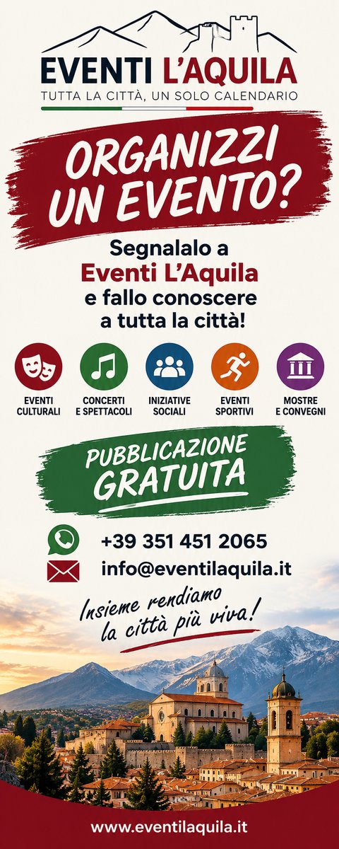 Il tuo spazio pubblicitario qui — scrivi a info@eventilaquila.it